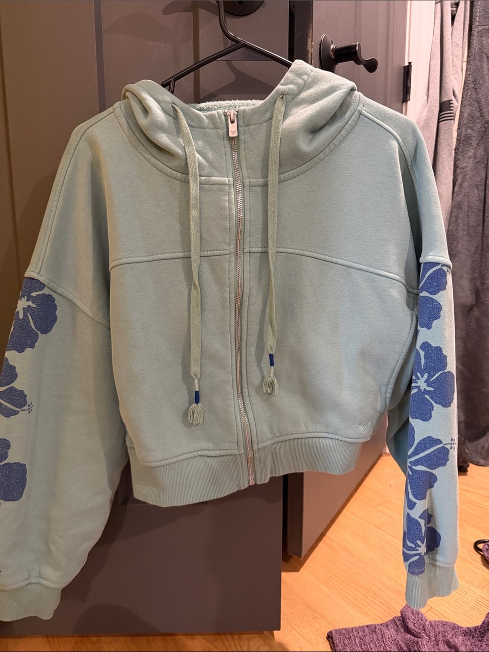 Roxy Mint Green Plush Zip Hoodie